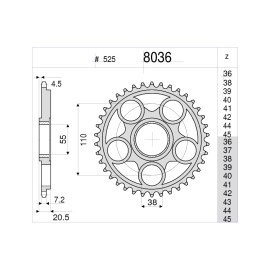 KIT TRASMISSIONE DID PIGNONE 15 CORONA 41 CATENA 525-ZVMX MAGLIE 106 RAPPORTI MOD. +2 DI CORONA DUCATI MONSTER 796 (2010-2011)