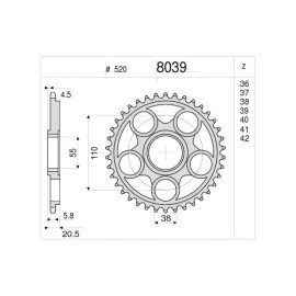 Kit GP Racing DID Passo 520, Pignone 15, Corona 41 Denti, CATENA DID 520 ERV3 G&G 104 MAGLIE per DUCATI HYPERMOTARD 1100 EVO (2010)  HYPERMOTARD 1100 EVO SP (2010)