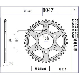 KIT Trasmissione DID - PIGNONE 16 - CORONA 43 RAPPORTI MODIFICATI +2 CORONA - CATENA 525-VX 112 MAGLIE - KAWASAKI 900 ZX-9R (ZX900 C1- E1-2) (1998-2004)
