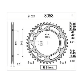 KIT Trasmissione DID - PIGNONE 15 - CORONA 38 RAPPORTI MODIFICATI -1 PIGNONE - CATENA 525-VX 108 MAGLIE - KAWASAKI ZR-7 (F1-5) - ZR-7 S (H1-3) (1999-2005)