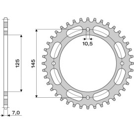 CORONA DA 59 DENTI IN ACCIAIO CEMENTATO PASSO ORIGINALE 428 YAMAHA XVS 125 DRAG STAR (1999/2004)