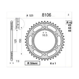 CORONA DA 42 DENTI IN ACCIAIO CEMENTATO PASSO ORIGINALE (525) KTM Super Adventure 1290 - R - S - T (2015-2017)