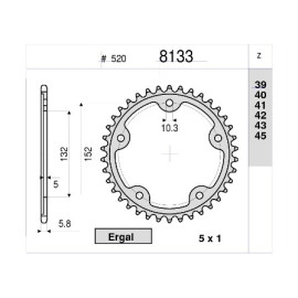 Kit GP Racing DID Passo 520, Pignone 15, Corona 45 Denti, RAPPORTI MODIFICATI +2 CORONA - CATENA DID 520-ERV3 G&G 112 MAGLIE - MV AGUSTA BRUTALE 910 R (2005-2008) - BRUTALE 910 S (2005-2008)