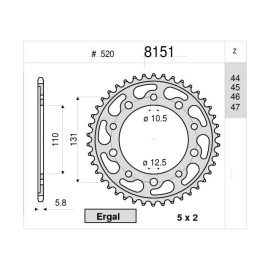 Kit GP Racing DID Passo 520, Pignone 17, Corona 45 Denti, CATENA DID 520 ERV3 G&G 118 MAGLIE per BMW S 1000 RR (2012-2014)