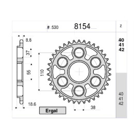 KIT TRASMISSIONE DID PIGNONE 14 CORONA 40 CATENA 50-ZVMX MODIFICA RAPPORTI -1 DI PIGNONE 108 MAGLIE DUCATI MULTISTRADA 1200 - ABS - Touring (conv.#525) (2015-2016) -  MULTISTRADA 1200 - ABS - Touring - S - Sport - Pikes Peak (conv.#525) (2010-2014)