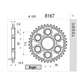 Kit GP Racing DID Passo 520, Pignone 15, Corona 43 Denti, RAPPORTI MODIFICATI +2 DI CORONA, CATENA DID 520-ERV3 G&G 108 MAGLIE per DUCATI 1199 PANIGALE R (2013-2014) - 1199 PANIGALE SUPERLEGGERA (2014)