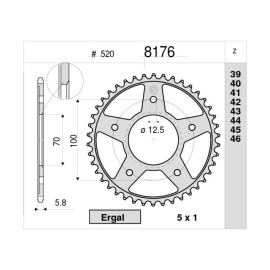 Kit GP Racing DID Passo 520, Pignone 16, Corona 45 Denti, Catena  520 ERV3 G&G 118 MAGLIE per BMW 1000 HP4 (2013-2015>)