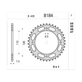 KIT Trasmissione DID - PIGNONE 14 - CORONA 44 - CATENA 428-D 122 MAGLIE - MODIFICA RAPPORTI -2 CORONA - KAWASAKI  KLX 125 D-Tracker (2010-2012)