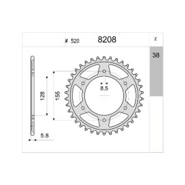 Kit GP Racing DID Passo 520, Pignone 17, Corona 38 Denti, CATENA DID 520-ERV3 G&G 112 MAGLIE  - KTM SUPERDUKE 1290 R 2014