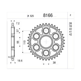 KIT TRASMISSIONE DID - PIGNONE 15 - CORONA 41 - CATENA DID 525 ZVMX G&G 108 MAGLIE - per DUCATI MONSTER 1200 (2014>) - MONSTER 1200 S (2014>)