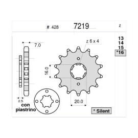 KIT TRASMISSIONE DID - PIGNONE 14 - CORONA 46 - CATENA DID 428 NZ G&B 128 MAGLIE - per BETA M4 125 SM (2006-2010)