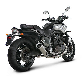 Coppia terminali di scarico Akrapovic SPLIT-ON fodera conico Titanio Omologati YAMAHA V MAX (2009-2015)