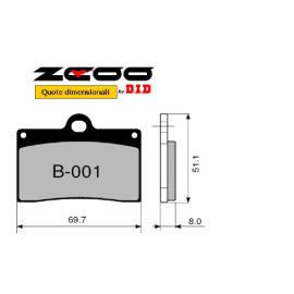 Pastiglie Freno ZCOO B00 versione per dischi standard (la coppia)