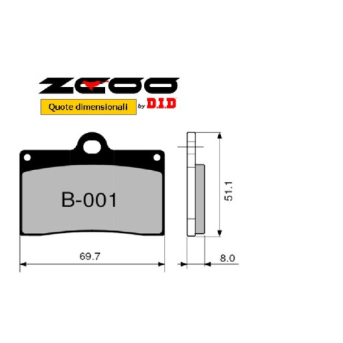 Pastiglie Freno ZCOO B00 versione per dischi standard (la coppia)