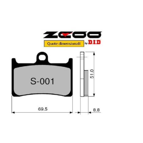 Pastiglie Freno ZCOO S001 mescola standard versione EX (1 coppia)