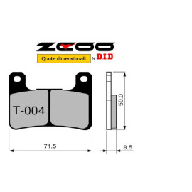Pastiglie Freno ZCOO T004 mescola standard versione EX (1 coppia)