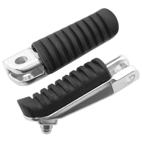 Pedane Anteriori destro e sinistro con perno e molla per KAWASAKI Ninja ZX-6R 600 (98-02), KLE Versys 650 (07-), Z750 750 (06-), Z750S 750 (05-06), ZR-7S 750 (01-03), ZR-R 750 (99-03), Ninja ZX-9R 900 (98-03), Z1000 1000 (03-09), ZRX 1100 (97-99)