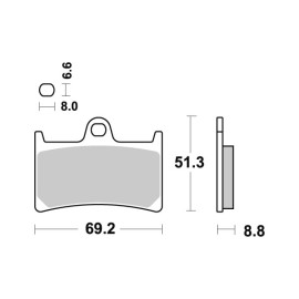 Pastiglie freno SBS Anteriore Sinterizzate (1 coppia per 1 disco), YAMAHA T-MAX 500 (2008-2012)