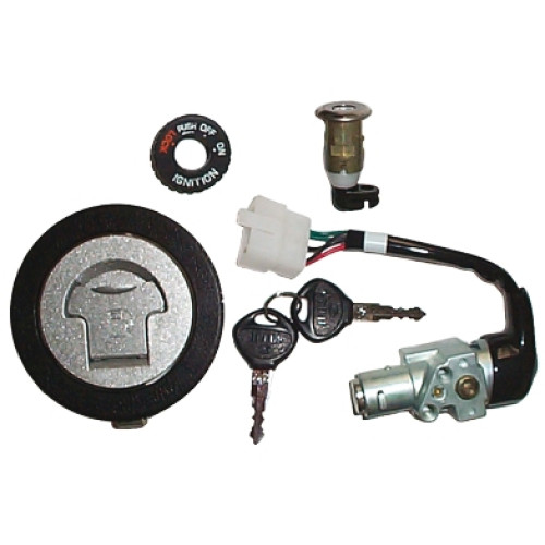 Kit serrature completo 1° equipaggiamento per KYMCO Dink 125 (97-98), Dink Classic 125 (02-03), Dink LX 125 (98-00), Dink 150 (97-98), Dink Classic 150 (02-03), Dink LX 150 (98-00), Dink Classic 200 (04)