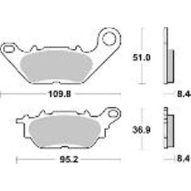 PASTIGLIE FRENO POSTERIORE SBS YAMAHA N-MAX 125-150