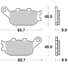 Pastiglie Freno Posteriore SBS (SINTERIZZATE) HONDA - KAWASAKI - SUZUKI - YAMAHA