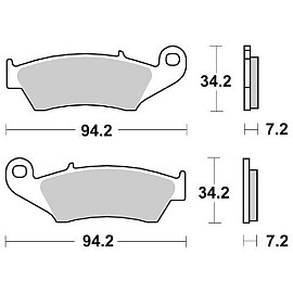 Pastiglie Freno Anteriore SBS Organiche per HONDA CR R 125 - XL R / Paris Dakar 200 - CR R 250 - CRF R 250 - XR R 250 - CRF R 450 - XL V Transalp 600 - XR R 650 / KAWASAKI KX 125 - KX 250 -  KLX R 400 - KX F 450 - KX 500 -  KLX S 650