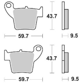 PASTIGLIE FRENO POSTERIORI SBS SINTERIZZATA per APRILIA MXV 450 - RXV 450 / FANTIC MOTOR / HM / HONDA CR R 125 - CRF R 150 - CR R 250 - CRE R 250 - CRF R 450 -
