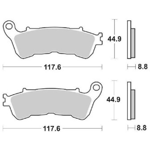 Pastiglie freno SBS Anteriore (SINTERIZZATA) per HONDA FES S Wing 125 - SH IE 125 / 150 - NSS Forza 250 - CB F Hornet 600 - FJS Silver Wing SW-T 600 - SUZUKI UH Burgman 125 - UX Sixteen 125 - UH Burgman 200 - VLR C R Intruder 1800