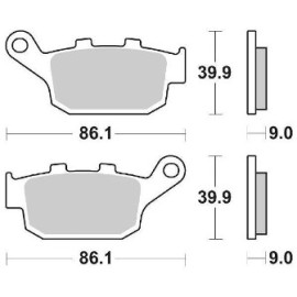 PASTIGLIE FRENO POSTERIORE SBS SINTERIZZATE HONDA - KAWASAKI - SUZUKI