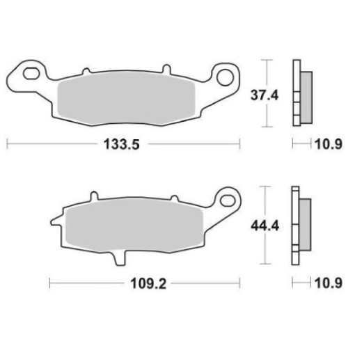 PASTIGLIE FRENO POSTERIORE (SINTERIZZATA) per KAWASAKI  VN Vulcan Drifter 800 - VN Vulcan Classic 1600 / SUZUKI M Intruder 1500 - VZR M R Intruder 1800