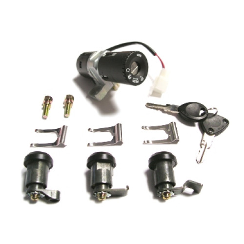 Kit serrature completo 1° equipaggiamento per HONDA FES Pantheon 2T 125 (98-02), FES Pantheon 2T 150 (98-02), FES Foresight 250 (00-) - PEUGEOT SV 250 (01-)