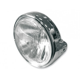 Faro Anteriore Universale CROMATO adattabile  DUCATI MOTO GUZZI HONDA SUZUKI YAMAHA