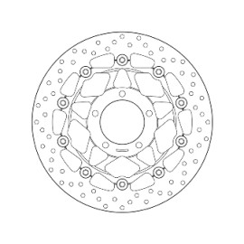 Disco Freno Anteriore Brembo Serie Oro Flottanti per TRIUMPH 1050 SPEED TRIPLE - TIGER 1050 - Misure 320x78mm -
