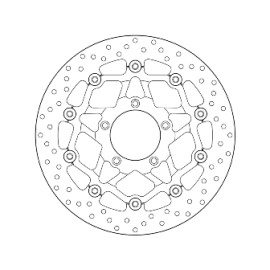 Disco Freno Anteriore Brembo Serie Oro Flottanti per MV Agusta F3 675 -  F3 800 Ago - F4 312 R / F4 FT / F4 13 - BRUTALE 1078 - BRUTALE 1090 - Misure 320x80mm -