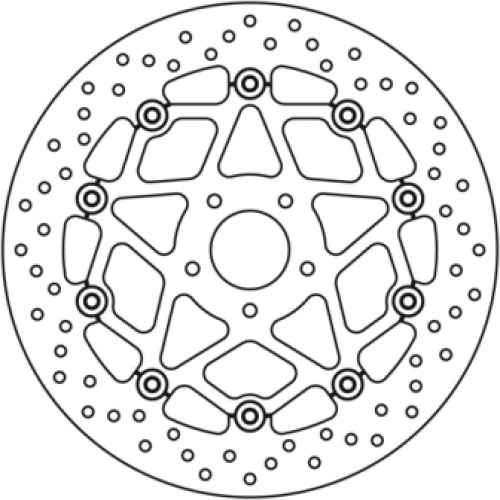 Disco Freno Anteriore Brembo Serie Oro Flottanti per KTM 690 DUKE ABS - DUKE R - Misure 320x52mm