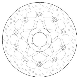 Disco Freno Anteriore Brembo Serie Oro Flottanti per Aprilia RSV4 1000 (2017>) - Tuono V4 1000 (2017>) - Tuono V4 1100 (2017>) - Misure 330x64mm