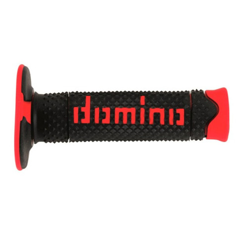 Manopole Domino BICOLORE TERMOPLASTICA NERO/ROSSO OFF-ROAD