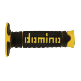 Manopole Domino BICOLORE TERMOPLASTICA NERO/GIALLO OFF-ROAD