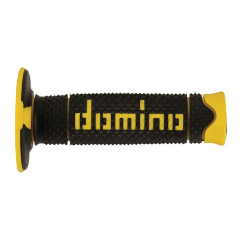 Manopole Domino BICOLORE TERMOPLASTICA NERO/GIALLO OFF-ROAD