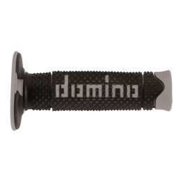 Manopole Domino BICOLORE TERMOPLASTICA NERO/GRIGIO OFF-ROAD