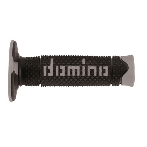 Manopole Domino BICOLORE TERMOPLASTICA NERO/GRIGIO OFF-ROAD