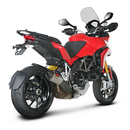 Terminale di scarico Akrapovic SPLIT-ON Esagonale full Titanio con DB-Killer e protezione in Carbonio Omologato DUCATI MULTISTRADA 1200 / S / ABS (2010/2012)