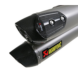Doppio Terminale di scarico Akrapovic SPLIT-ON Esagonale Full Tianio Fondello Carbonio e DB-Killer Omologato DUCATI DIAVEL 1200 (2011/2013)