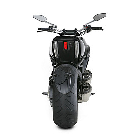 Doppio Terminale di scarico Akrapovic SPLIT-ON Esagonale Full Tianio Fondello Carbonio e DB-Killer Omologato DUCATI DIAVEL 1200 (2011/2013)