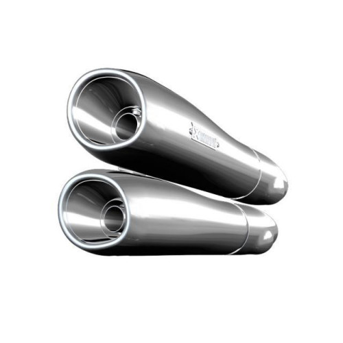 Coppia Terminali di Scarico Akrapovic SPLIT-ON S-HDDYSO1-HC Omologati Cromati per HARLEY DAVIDSON DYNA
