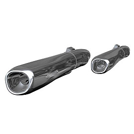 Coppia Terminali di Scarico Akrapovic SPLIT-ON S-HDDYSO2-HC Omologati Cromati per HARLEY DAVIDSON DYNA