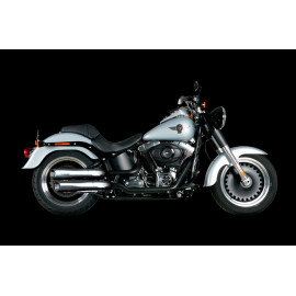 Coppia Terminali di Scarico Akrapovic SPLIT-ON Omologati Cromati per HARLEY DAVIDSON SOFTAIL FLSTF
