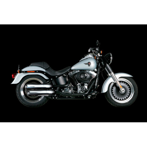 Coppia Terminali di Scarico Akrapovic SPLIT-ON Omologati Cromati per HARLEY DAVIDSON SOFTAIL FLSTF