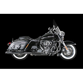 Coppia Terminali di Scarico Akrapovic SPLIT-ON Omologati Cromati con Fondello Nero per HARLEY DAVIDSON TOURING