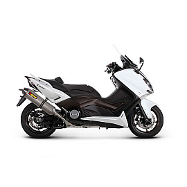 Scarico Completo Akrapovic RACING Esagonale in Acciaio Inox NON omologato fodero titanio fondello carbonio per YAMAHA T-MAX 500 /T-MAX 530 (08/14)